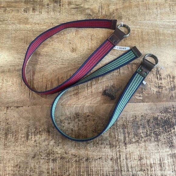 The Childrens Place Boys Size 4-7 belts (2) red green woven fabric NWOT 28” - Picture 2 of 7